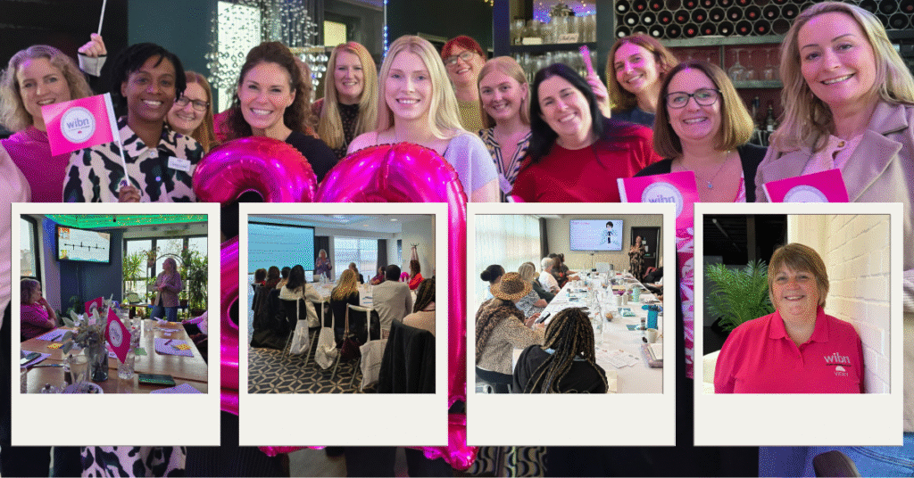 The picture shows members of the Leigh on Sea WIBN group and smaller images of other groups during their monthly meeting.